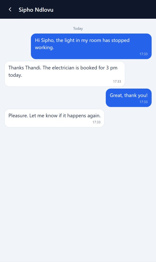 Messages with the caretaker in the app